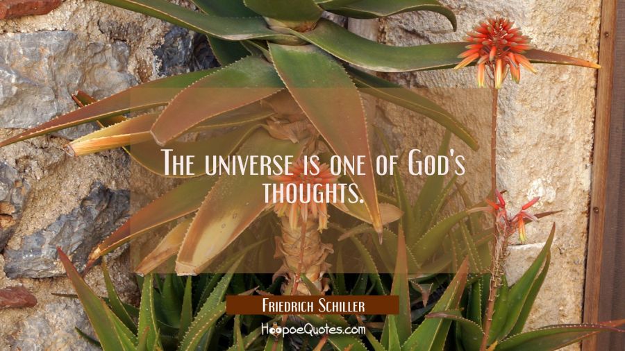 The universe is one of God's thoughts. Friedrich Schiller Quotes