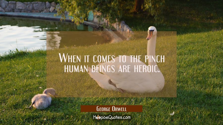 When it comes to the pinch human beings are heroic. George Orwell Quotes