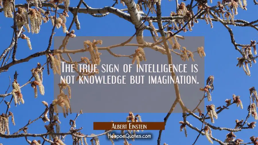 The true sign of intelligence is not knowledge but imagination. Albert Einstein Quotes