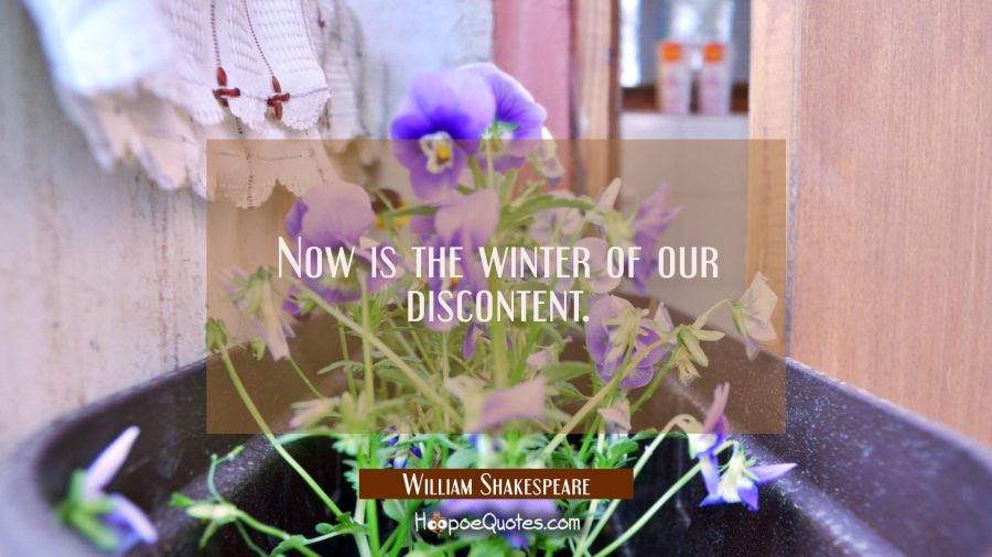 Now is the winter of our discontent. William Shakespeare Quotes
