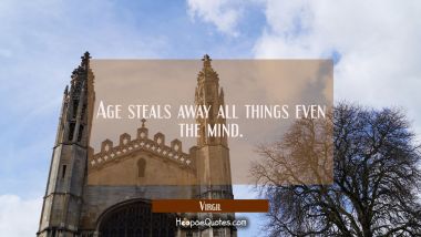 Age steals away all things even the mind. Virgil Quotes