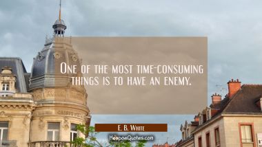 One of the most time-consuming things is to have an enemy. E. B. White Quotes