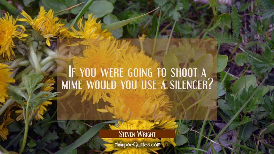 If you were going to shoot a mime would you use a silencer? Steven Wright Quotes