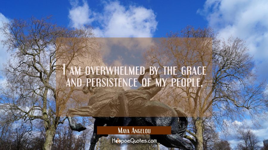 I am overwhelmed by the grace and persistence of my people. Maya Angelou Quotes