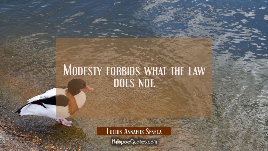 Modesty forbids what the law does not. Lucius Annaeus Seneca Quotes