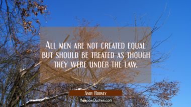 All men are not created equal but should be treated as though they were under the law.