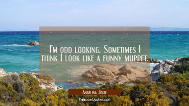 I&#039;m odd looking. Sometimes I think I look like a funny muppet.