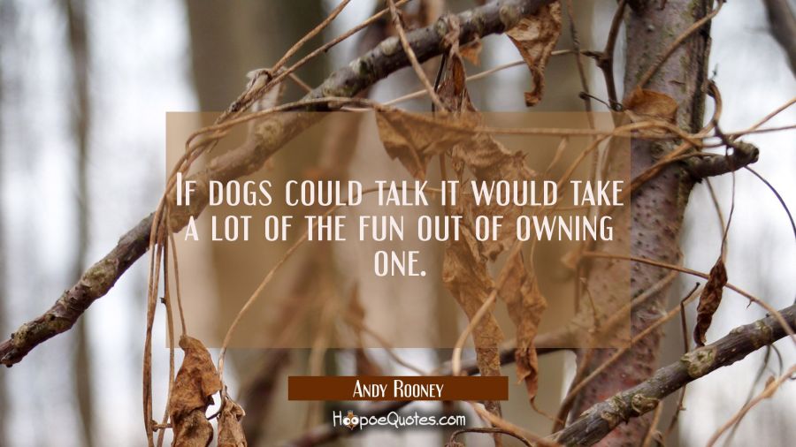 If dogs could talk it would take a lot of the fun out of owning one. Andy Rooney Quotes