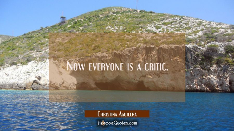 Now everyone is a critic. Christina Aguilera Quotes
