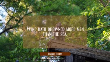 Wine hath drowned more men than the sea.
