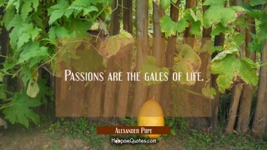 Passions are the gales of life.