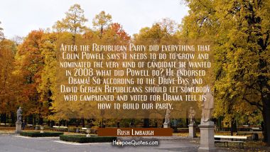 After the Republican Party did everything that Colin Powell says it needs to do to grow and nominat