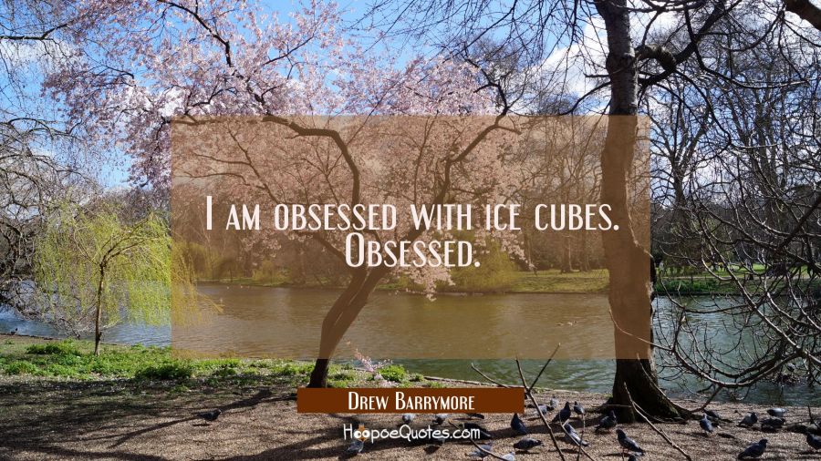 I am obsessed with ice cubes. Obsessed. Drew Barrymore Quotes