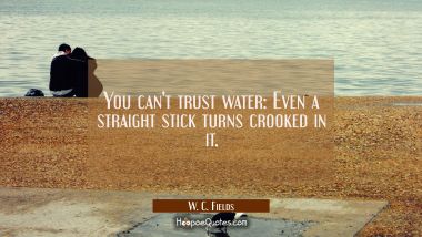 You can&#039;t trust water: Even a straight stick turns crooked in it.