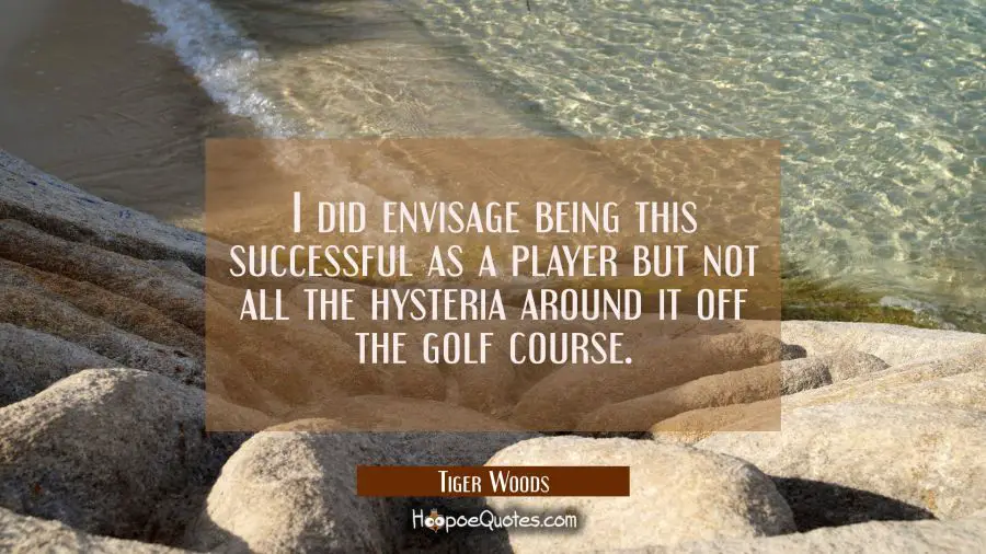 I did envisage being this successful as a player but not all the hysteria around it off the golf co Tiger Woods Quotes
