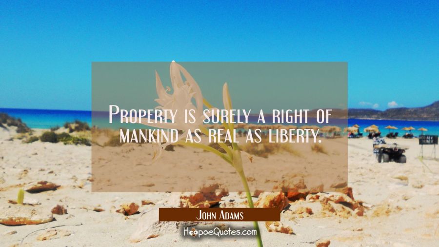 Property is surely a right of mankind as real as liberty. John Adams Quotes