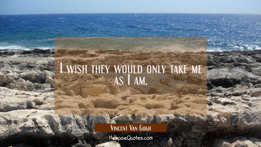 I wish they would only take me as I am. Vincent Van Gogh Quotes
