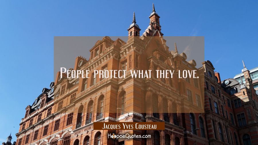People protect what they love. Jacques Yves Cousteau Quotes