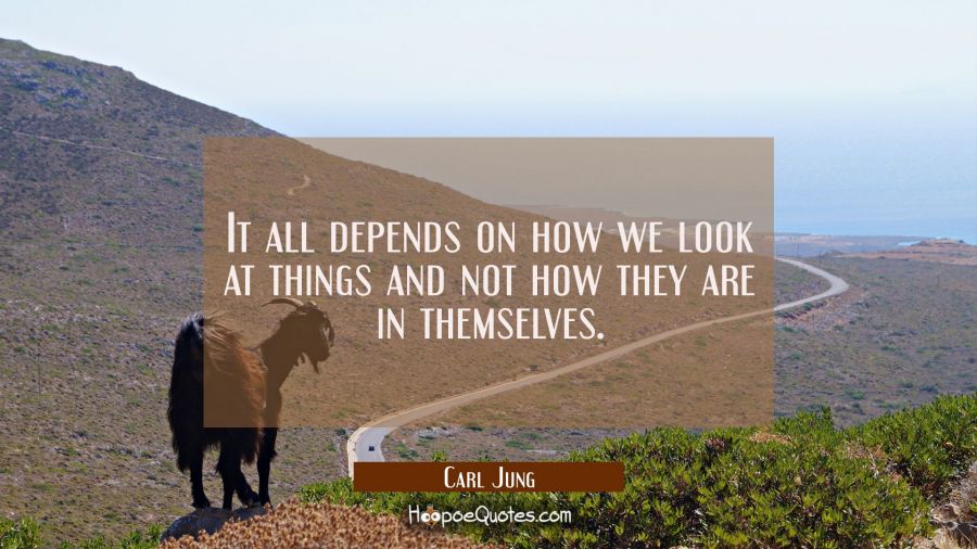 It all depends on how we look at things and not how they are in themselves. Carl Jung Quotes