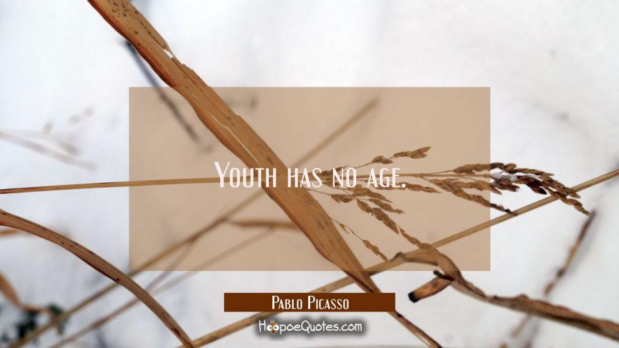 Youth has no age. Pablo Picasso Quotes