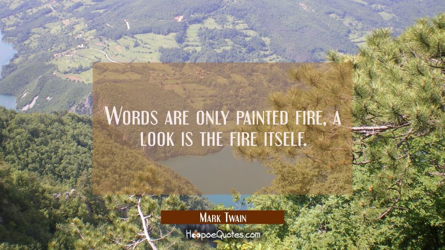 Words are only painted fire, a look is the fire itself. Mark Twain Quotes