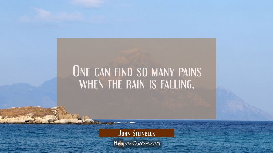 One can find so many pains when the rain is falling. John Steinbeck Quotes