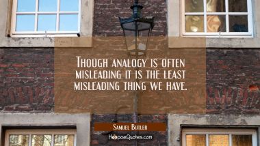 Though analogy is often misleading it is the least misleading thing we have.