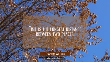 Time is the longest distance between two places. Tennessee Williams Quotes