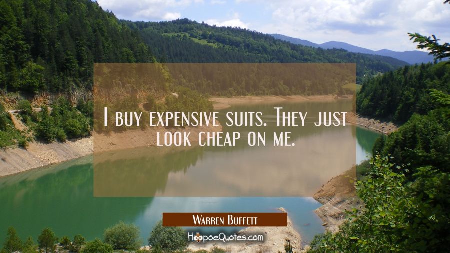 I buy expensive suits. They just look cheap on me. Warren Buffett Quotes