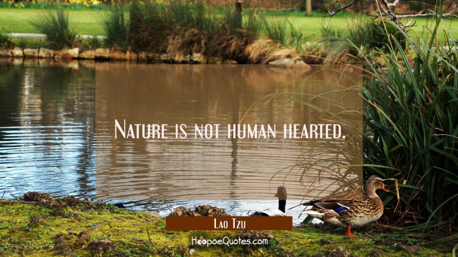 Nature is not human hearted. Lao Tzu Quotes