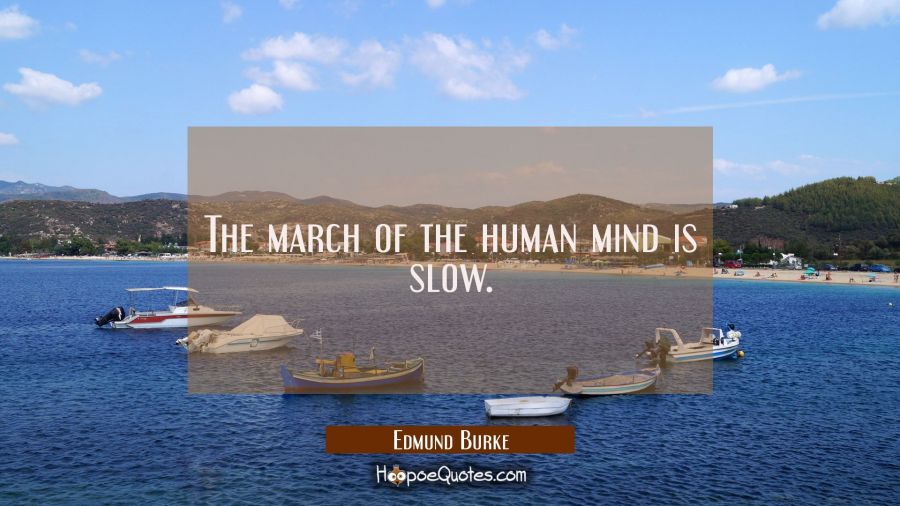The march of the human mind is slow. Edmund Burke Quotes