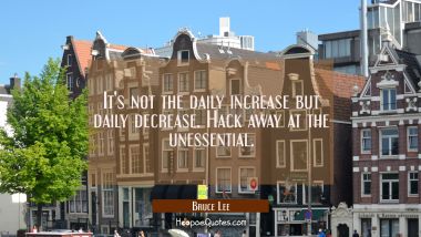 It&#039;s not the daily increase but daily decrease. Hack away at the unessential.