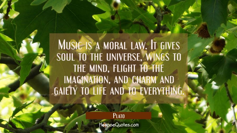 Music is a moral law. It gives soul to the universe wings to the mind flight to the imagination and Plato Quotes