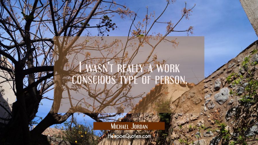 I wasn't really a work conscious type of person. Michael Jordan Quotes