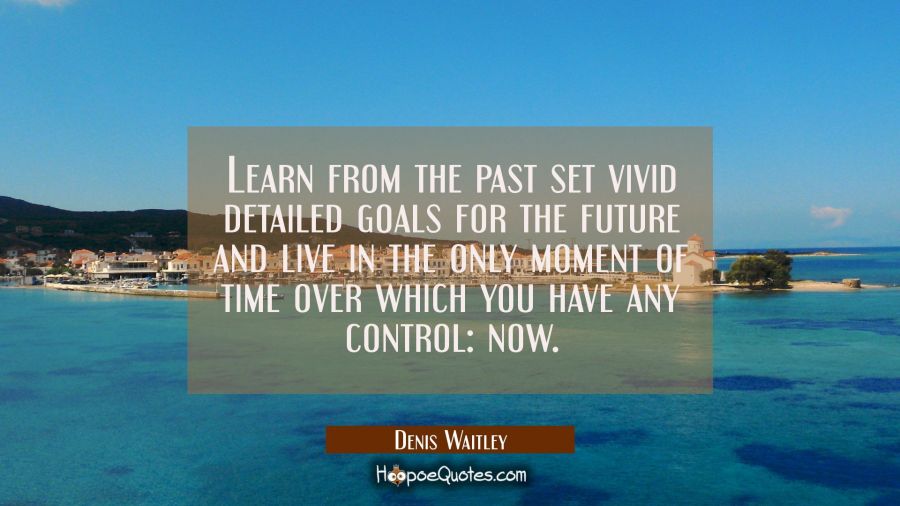 Learn from the past set vivid detailed goals for the future and live in the only moment of time ove Denis Waitley Quotes