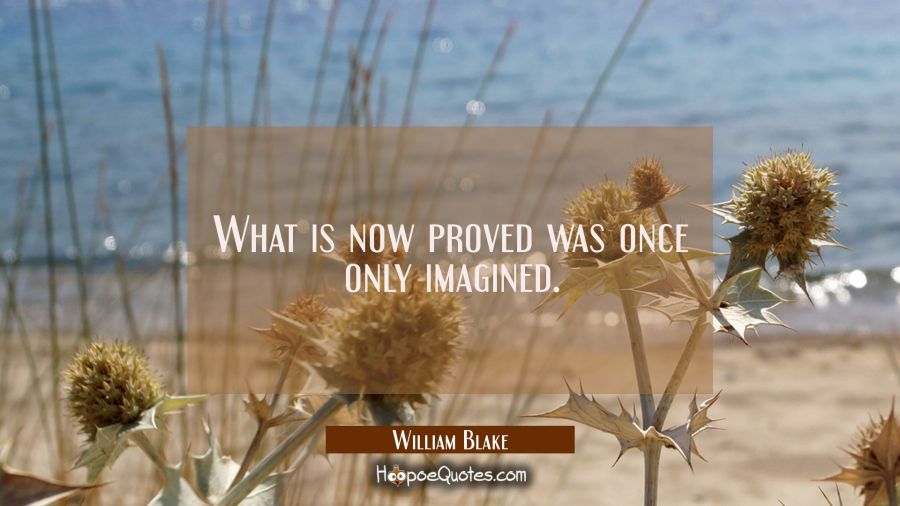 What is now proved was once only imagined. William Blake Quotes