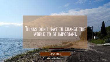 Things don&#039;t have to change the world to be important. Steve Jobs Quotes