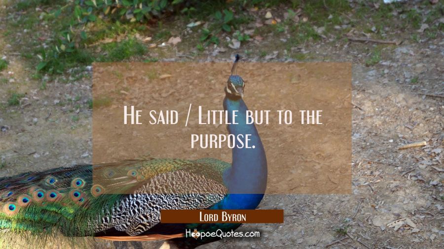 He said / Little but to the purpose. Lord Byron Quotes