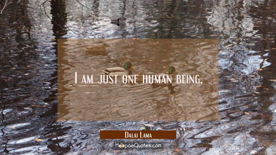 I am just one human being. Dalai Lama Quotes