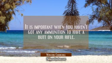 It is important when you haven't got any ammunition to have a butt on your rifle.