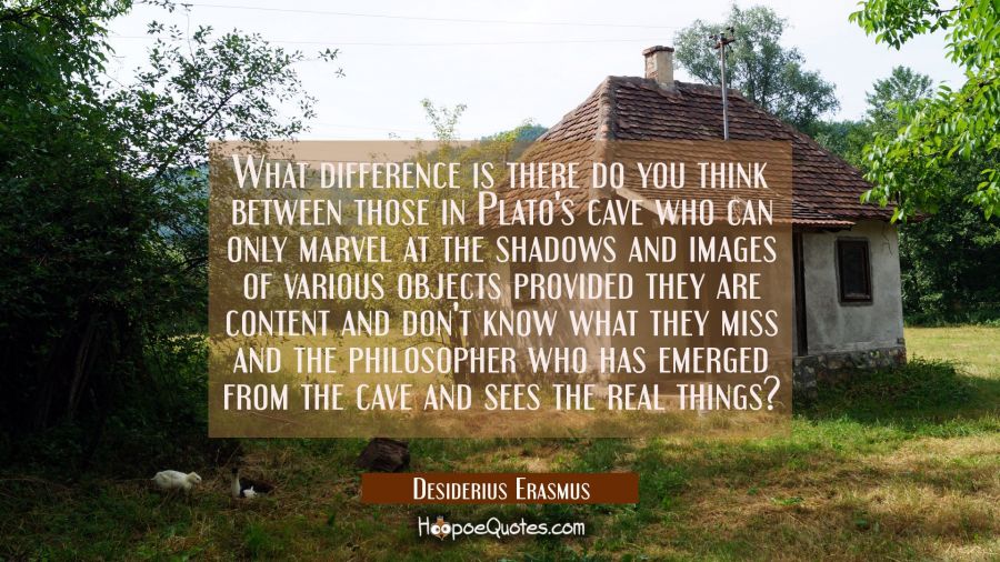 What difference is there do you think between those in Plato's cave who can only marvel at the shad Desiderius Erasmus Quotes