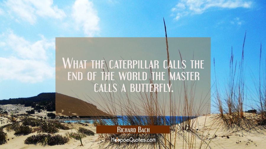 What the caterpillar calls the end of the world the master calls a butterfly. Richard Bach Quotes