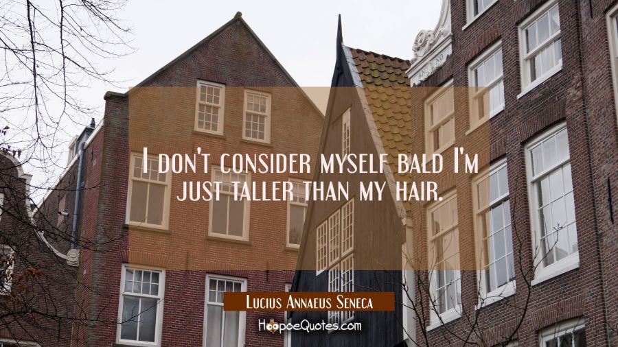 I don't consider myself bald I'm just taller than my hair. Lucius Annaeus Seneca Quotes