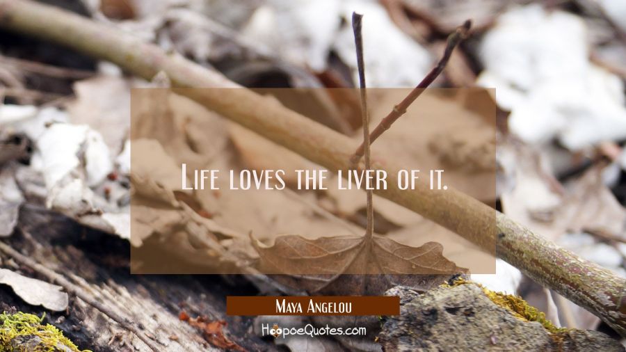 Life loves the liver of it. Maya Angelou Quotes