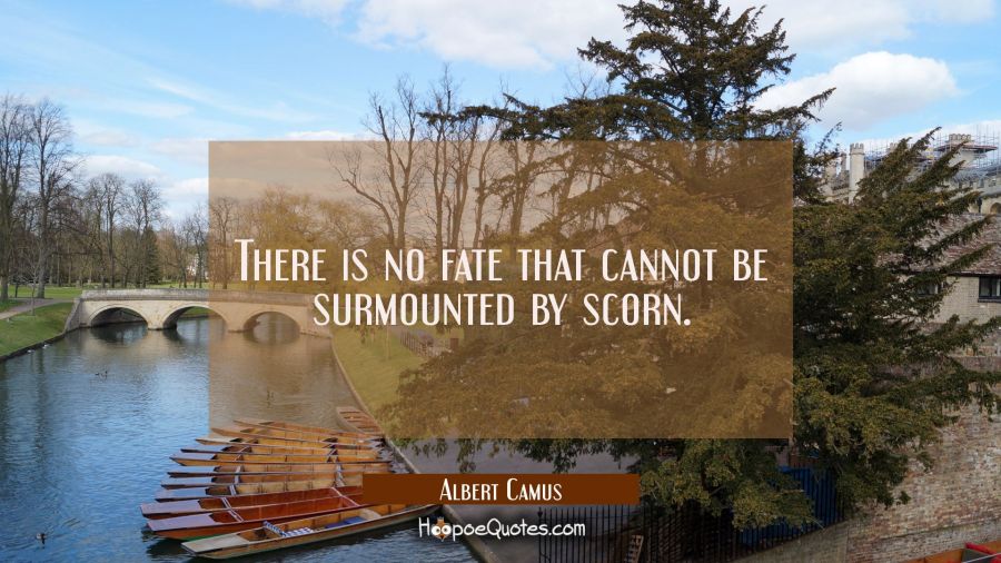 There is no fate that cannot be surmounted by scorn. Albert Camus Quotes