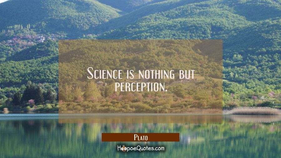 Science is nothing but perception. Plato Quotes