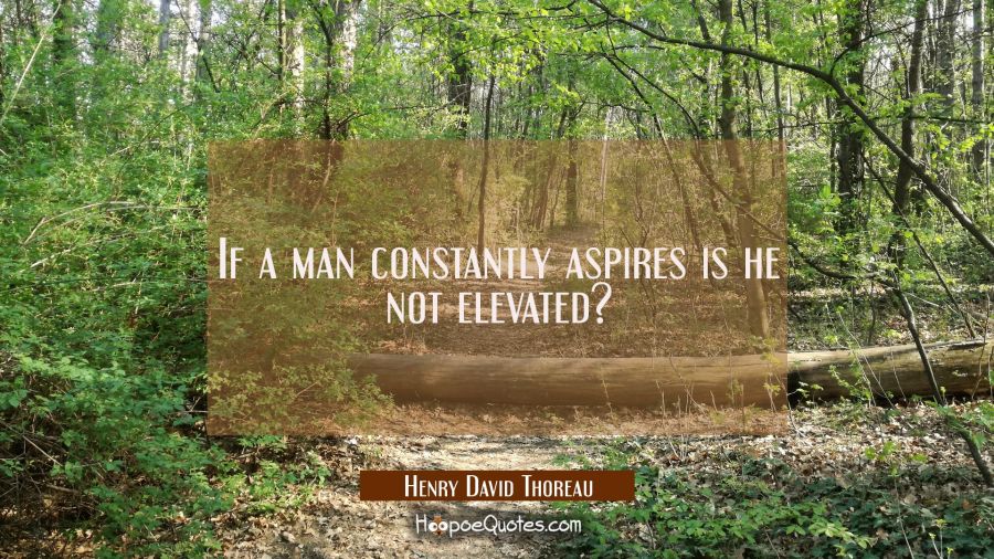 If a man constantly aspires is he not elevated? Henry David Thoreau Quotes